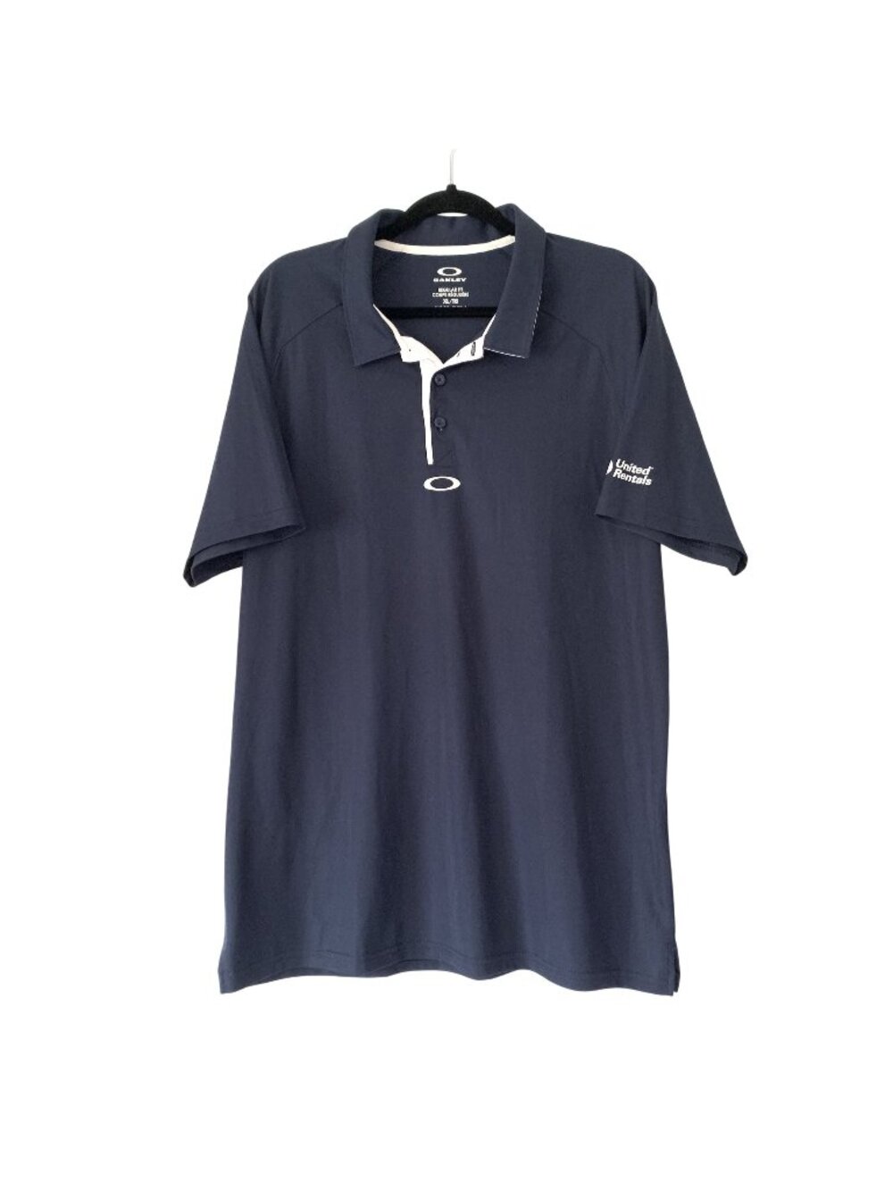 Oakley Size XL Blue Polo Shirt Hydrolix Moisture Wicking United Rentals Logo